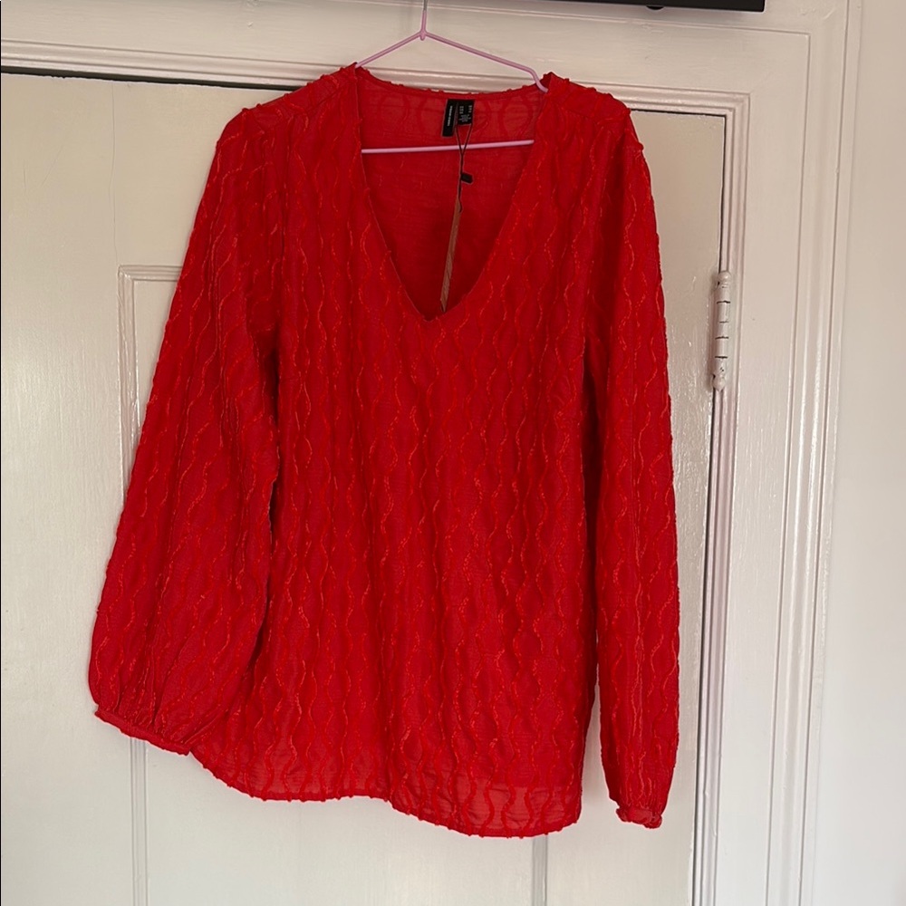 Vero Moda Vibrant Red Textured Top